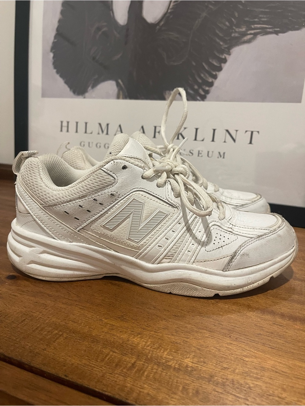 New Balance White Lace-Up Dad Sneakers